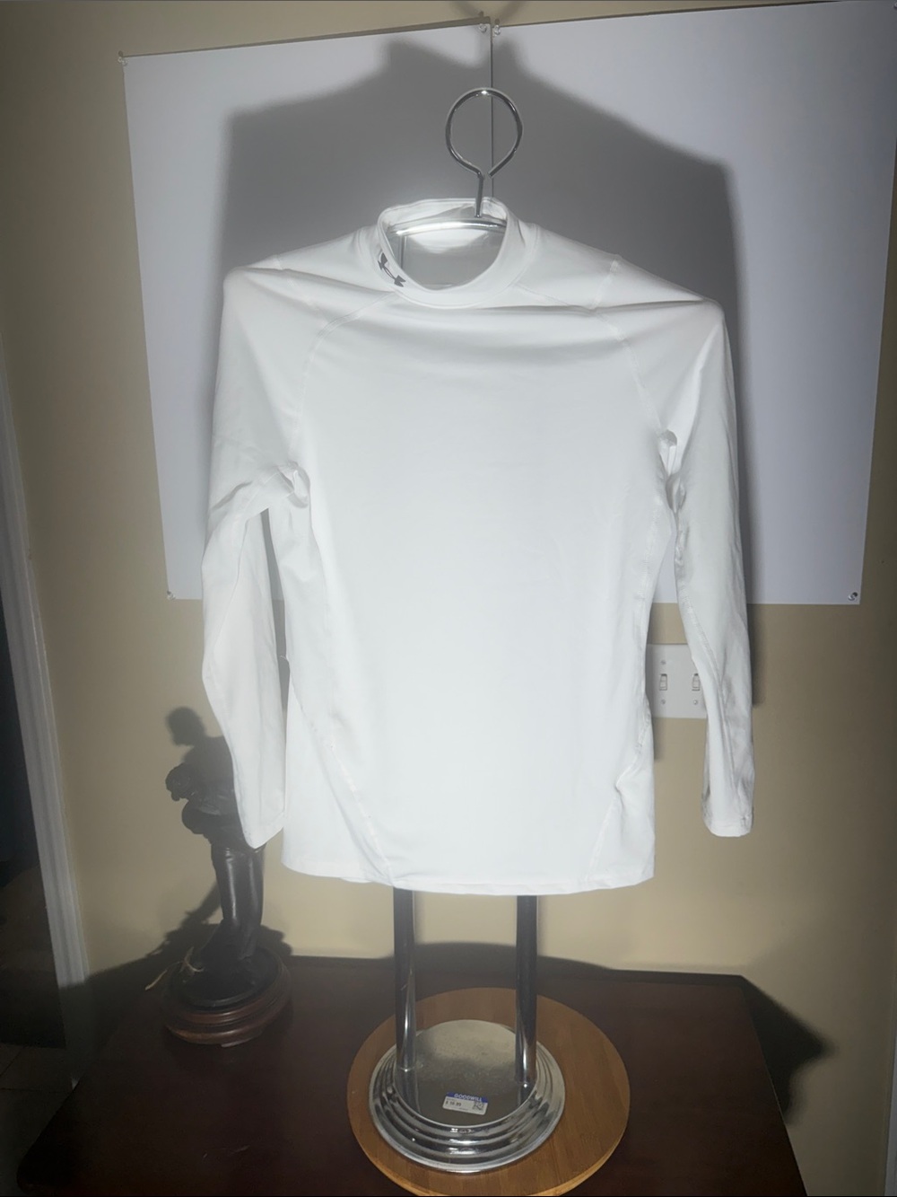 Under Armour White Long-Sleeve Compression Crew